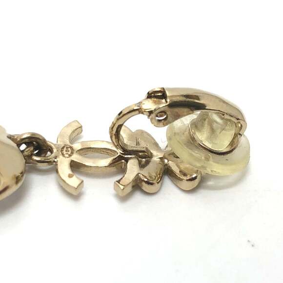 CHANEL Gold Logo Earrings